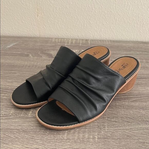 Sofft Black Vegan Leather Slide Sandal Shoes 10M - Picture 1 of 6